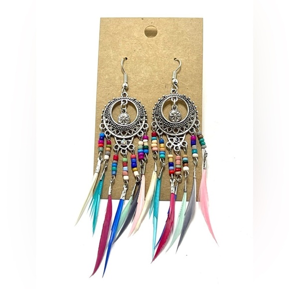 NEW INVENTORY Stunning Boho Feather Earrings​​ - Picture 2 of 5